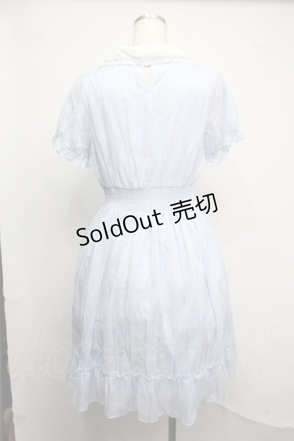 画像2: axes femme / 切替シフォンワンピース  サックスｘキナリ S-25-07-21-041-AX-OP-HR-ZS (2)