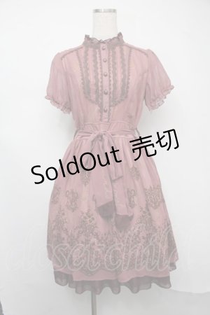 画像: axes femme / ブロッキングフロッキーワンピース  ピンク S-25-07-21-047-AX-OP-HR-ZI