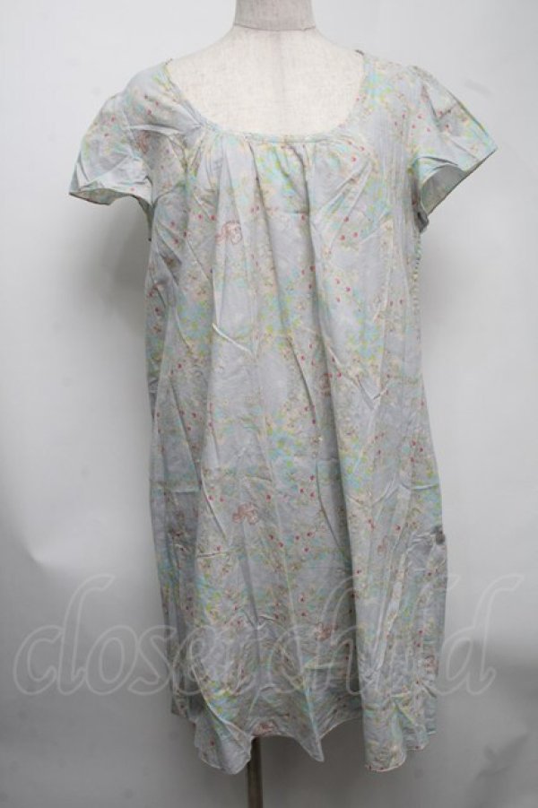画像1: franche lippee black / リスと小花ワンピース  グレー S-25-07-22-047-LO-OP-AS-ZS (1)