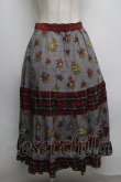 画像1: Jane Marple Dans Le Salon / Flowers of Jouy scarf Tartan check タックスカート  赤ｘグレー S-25-07-22-060-JM-SK-HR-ZS (1)
