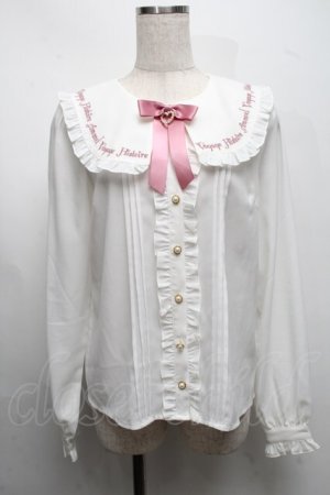 画像: Amavel / セーラーブラウス  白ｘピンク S-25-07-22-010-CA-TO-AS-ZS