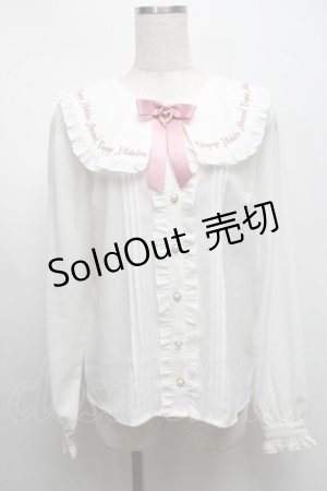 画像: Amavel / セーラーブラウス  白ｘピンク S-25-07-22-010-CA-TO-AS-ZS
