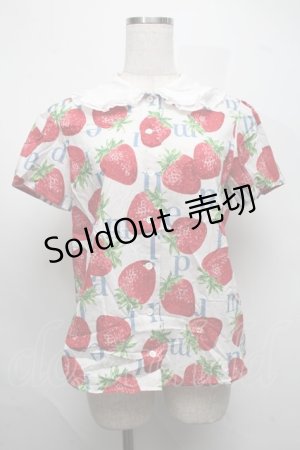 画像: Jane Marple / Strawberry Meets Logoブラウス  白 S-25-07-22-026-JM-TO-AS-ZT348