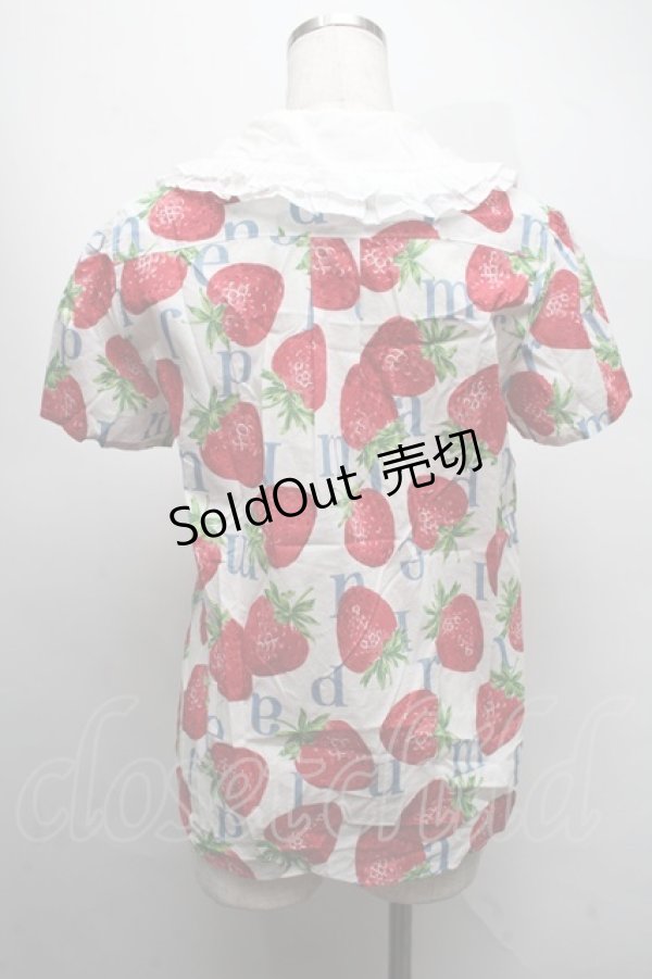 画像2: Jane Marple / Strawberry Meets Logoブラウス  白 S-25-07-22-026-JM-TO-AS-ZT348 (2)