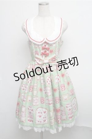 画像: Angelic Pretty / Sunny Day Brunchジャンパースカート - グリーン S-25-07-26-045-AP-OP-SZ-ZT484