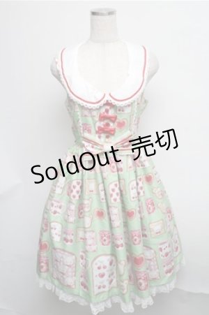 画像: Angelic Pretty / Sunny Day Brunchジャンパースカート  グリーン S-25-07-26-046-AP-OP-AS-ZS