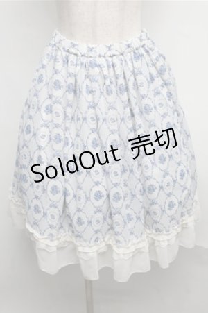 画像: axes femme / 花柄スカート  白Ｘサックス S-25-07-26-048-AX-SK-AS-ZS