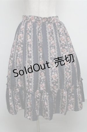 画像: axes femme / フラワーシフォンスカート  紺 S-25-07-26-056-AX-OP-AS-ZS