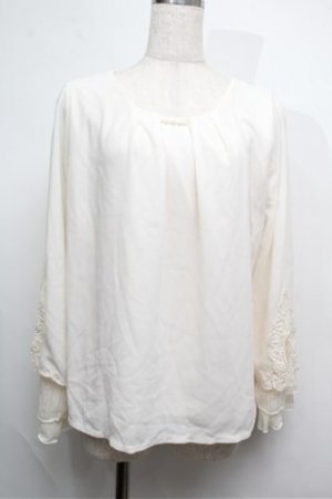 画像: axes femme / 袖レースシフォンプルオーバー  キナリ S-25-07-26-006-AX-TO-HR-ZS