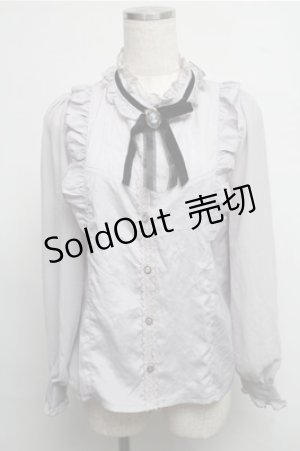 画像: axes femme POETIQUE / 立ち襟ブラウス  グレー S-25-07-26-022-AX-BL-AS-ZS