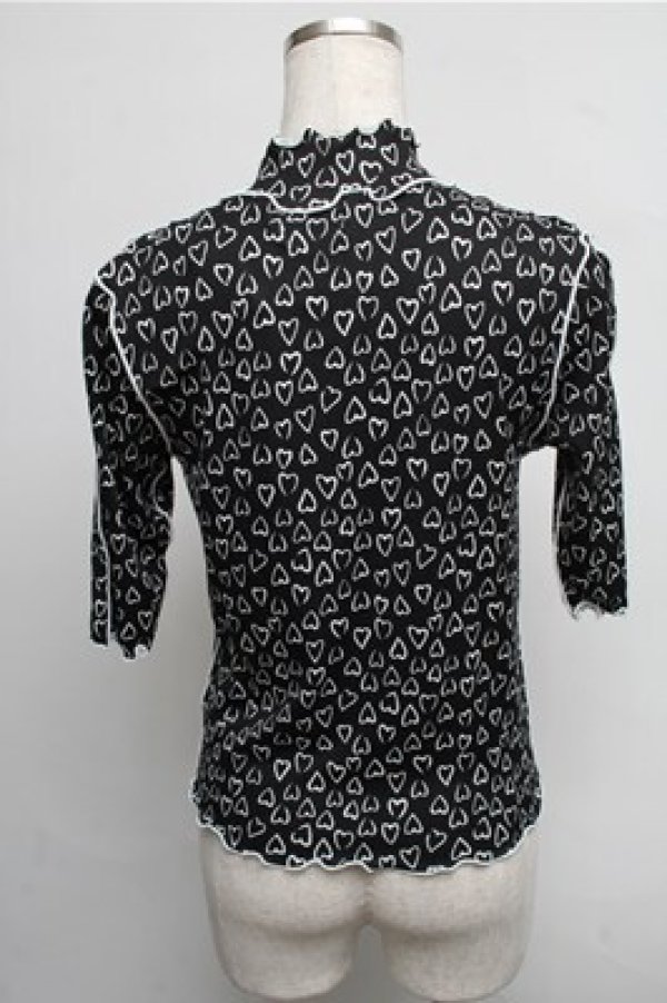 画像2: lilLilly / ハートトップス  黒 S-25-07-26-026-LO-BL-AS-ZT489 (2)