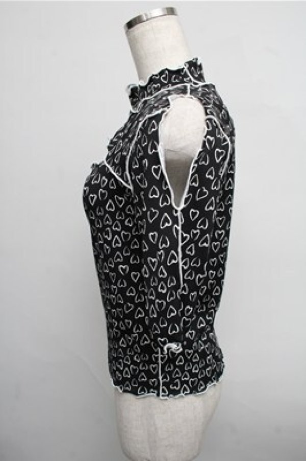 画像3: lilLilly / ハートトップス  黒 S-25-07-26-026-LO-BL-AS-ZT489 (3)