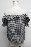 画像2: Rojita / ギンガムトップス  黒ｘ白 S-25-07-26-029-LO-BL-AS-ZT348 (2)