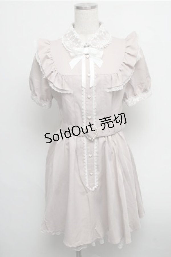 画像1: Secret Honey / ヨークフリル襟レースワンピース  ピンク S-25-07-26-032-CA-OP-HR-ZT489 (1)