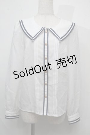 画像: Amavel / セーラーブラウス  白 S-25-07-26-003-CA-BL-AS-ZS