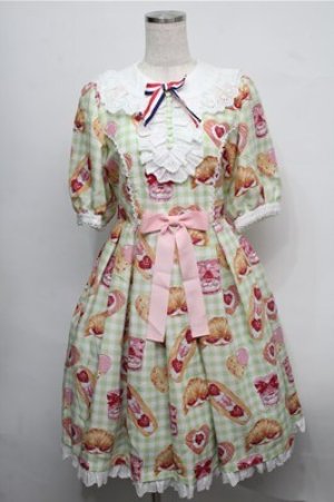 画像: Angelic Pretty /いちごBread Bakerylワンピース  グリーン S-25-07-26-035-AP-OP-AS-ZS