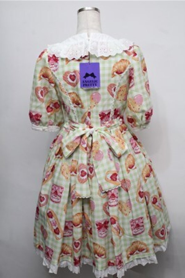 画像2: Angelic Pretty /いちごBread Bakerylワンピース  グリーン S-25-07-26-035-AP-OP-AS-ZT484 (2)