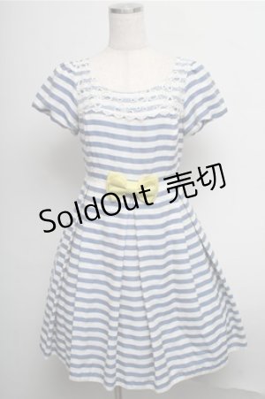 画像: Emily Temple cute / ボーダーワンピース  白ｘ青 S-25-07-26-038-ET-OP-AS-ZT348