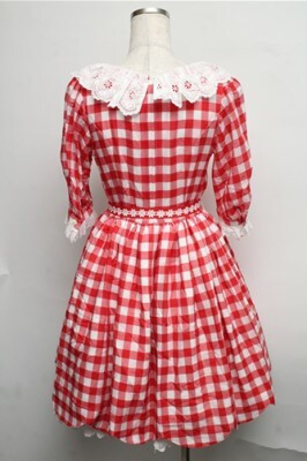 画像2: Angelic Pretty / Picnicワンピース  赤ｘ白 S-25-07-26-040-AP-OP-AS-ZY (2)