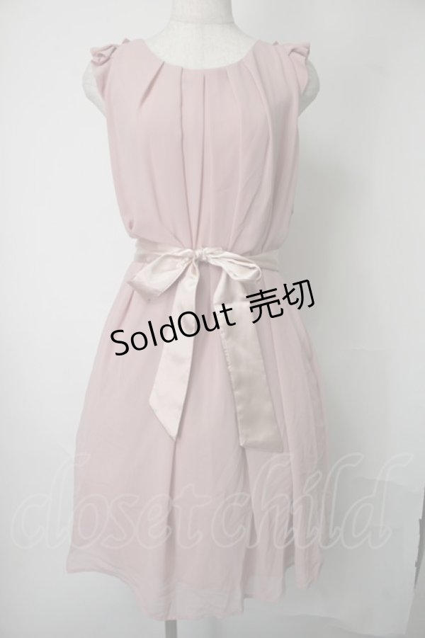 画像1: axes femme / シフォンノースリーブワンピース  ピンク S-25-07-28-051-AX-OP-HR-ZI (1)