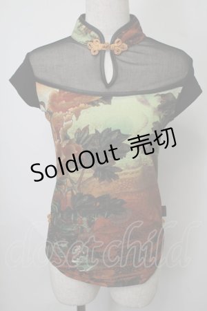 画像: Ozz On / メッシュ切替チャイナカットソー   S-25-07-28-030-OO-TO-HR-ZS