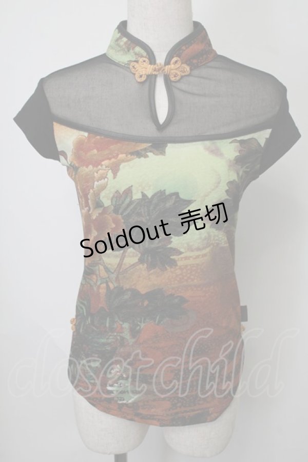 画像1: Ozz On / メッシュ切替チャイナカットソー   S-25-07-28-030-OO-TO-HR-ZS (1)