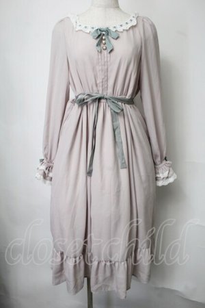 画像: Tulle / 襟元はしごレースワンピース  ピンクベージュ S-25-07-28-041-PU-OP-HR-ZS