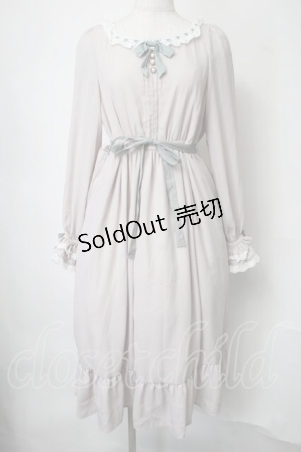 画像1: Tulle / 襟元はしごレースワンピース  ピンクベージュ S-25-07-28-041-PU-OP-HR-ZS (1)