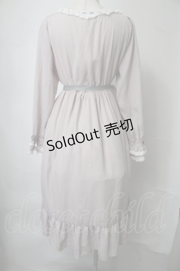 画像2: Tulle / 襟元はしごレースワンピース  ピンクベージュ S-25-07-28-041-PU-OP-HR-ZS (2)