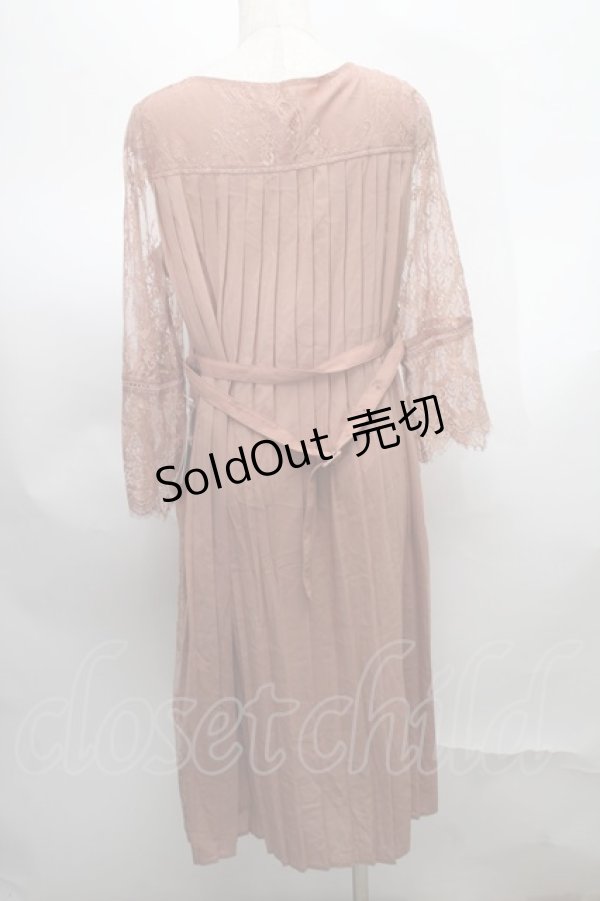 画像2: axes femme / バックプリーツレースガウン  オレンジブラウン S-25-07-30-037-AX-TO-AS-ZI (2)