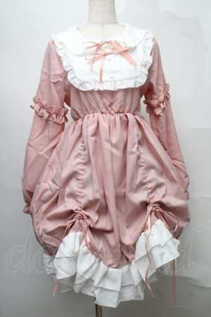画像: CZZCYOYEAH / ヨークフリルワンピース  ピンクｘ白 S-25-07-30-038-LO-OP-HR-ZS