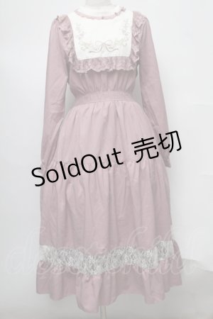 画像: axes femme POETIQUE / ブロッキングブーケ刺繍ワンピース  ピンク S-25-07-30-039-AX-OP-HR-ZI