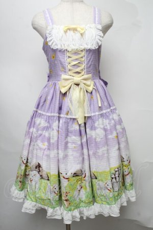 画像: metamorphose / Dreamy Little Farm フリルジャンパースカート 1 ラベンダー S-25-07-30-042-ME-OP-HR-ZS