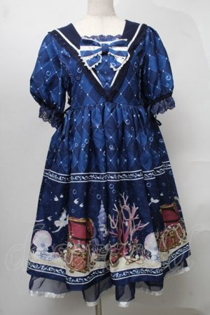 画像: axes femme kawaii / マーメイドメルヘンワンピース  紺 S-25-07-30-050-AX-OP-AS-ZS