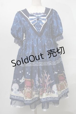 画像: axes femme kawaii / マーメイドメルヘンワンピース  紺 S-25-07-30-050-AX-OP-AS-ZS