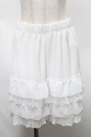 画像: axes femme / レースフリルペチパンツ  白 S-25-07-30-052-AX-PA-HR-ZS