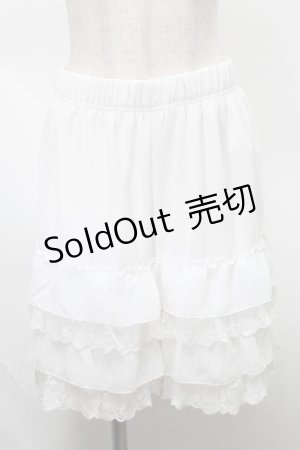画像: axes femme / レースフリルペチパンツ  白 S-25-07-30-052-AX-PA-HR-ZS