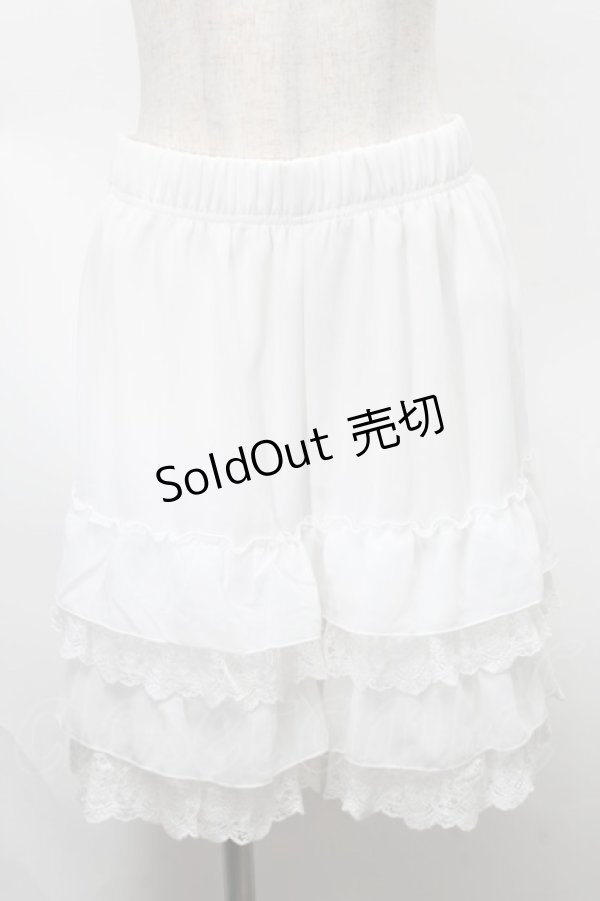画像1: axes femme / レースフリルペチパンツ  白 S-25-07-30-052-AX-PA-HR-ZS (1)