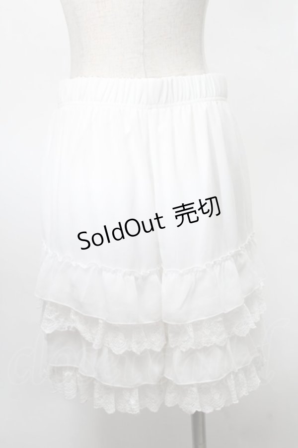 画像2: axes femme / レースフリルペチパンツ  白 S-25-07-30-052-AX-PA-HR-ZS (2)