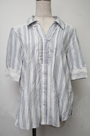 画像: axes femme / バックレースシャツ  ブルー S-25-07-30-014-AX-TO-AS-ZS