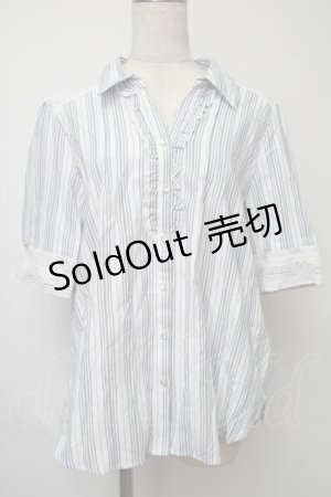 画像: axes femme / バックレースシャツ  ブルー S-25-07-30-014-AX-TO-AS-ZI