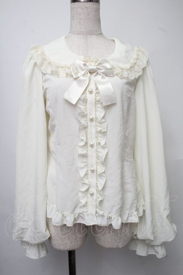 画像1: metamorphose / Creamyフリル丸襟ブラウス 1 キナリ S-25-07-30-018-ME-BL-HR-ZS (1)