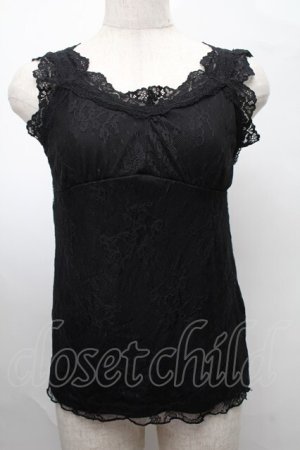 画像: axes femme / クロス総レース2WAYタンク  黒 S-25-07-30-025-AX-TO-HR-ZS