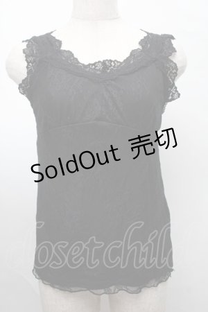 画像: axes femme / クロス総レース2WAYタンク  黒 S-25-07-30-025-AX-TO-HR-ZS