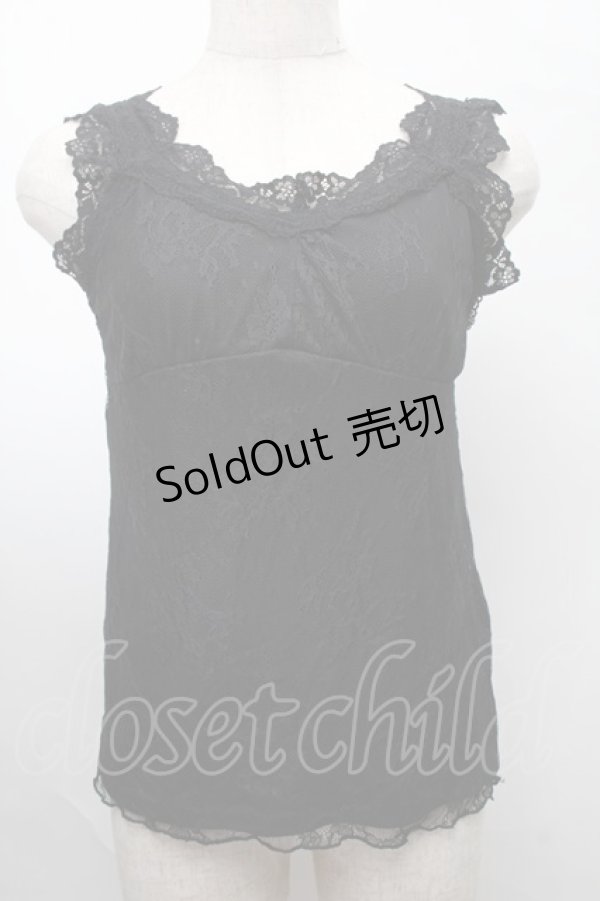 画像1: axes femme / クロス総レース2WAYタンク  黒 S-25-07-30-025-AX-TO-HR-ZS (1)