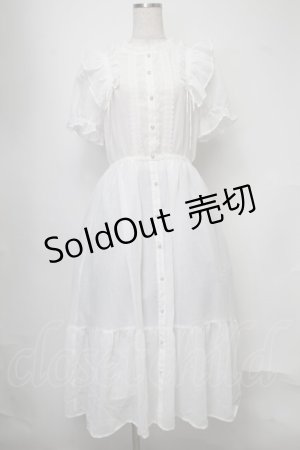 画像: axes femme / ボリュームフリルワンピース  白 S-25-07-30-029-AX-OP-HR-ZS