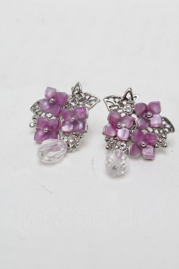 画像1: axes femme / 紫陽花イヤリング  紫 S-25-07-31-006-AX-ZA-HR-ZS (1)