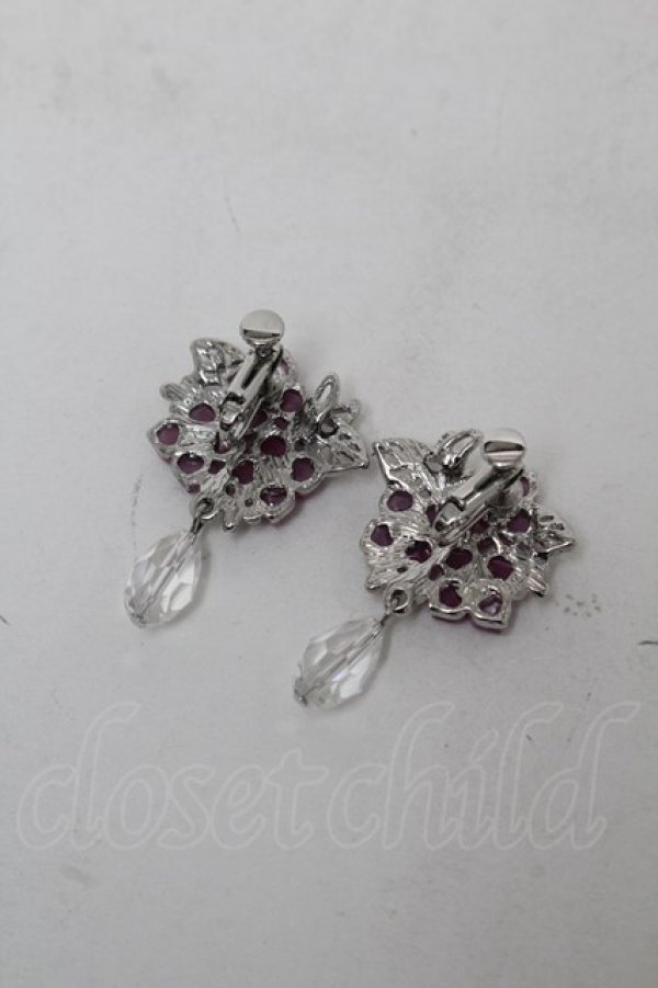 画像2: axes femme / 紫陽花イヤリング  紫 S-25-07-31-006-AX-ZA-HR-ZS (2)