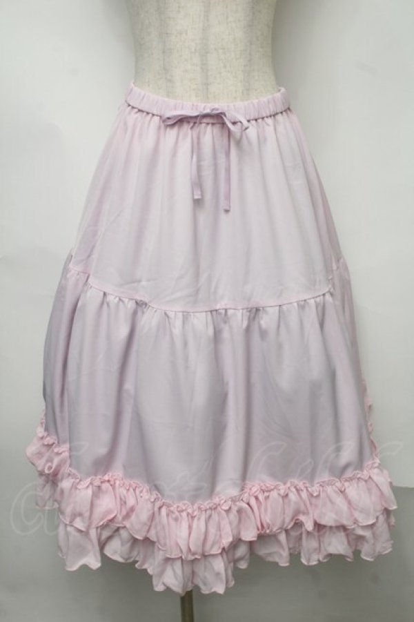 画像1: axes femme kawaii / ミディフリルペチスカート  ピンク S-25-07-31-057-AX-SK-HR-ZS (1)