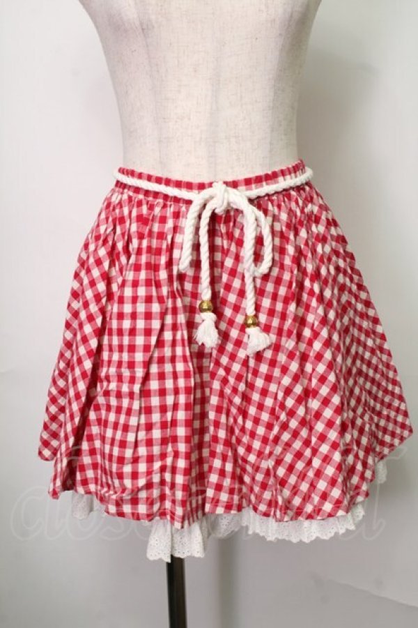 画像1: LIZ LISA / ギンガムスカート  赤ｘ白 S-25-07-31-059-LO-SK-AS-ZT499 (1)